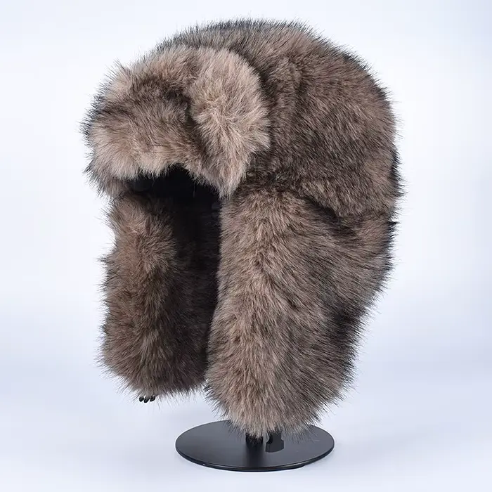 Chapeau de luxe russe en fausse fourrure pour femme, casquette de bombardier de neige chaude, Ushank