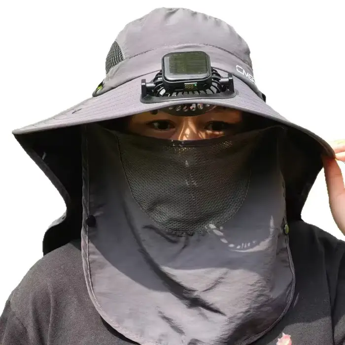 Chapeau de ventilateur à énergie solaire pour hommes, casquette d'escalade en plein air, protection solaire d'été, chapeau de pêche pour adultes avec ventilateur, casquette de baseball respirante polyvalente