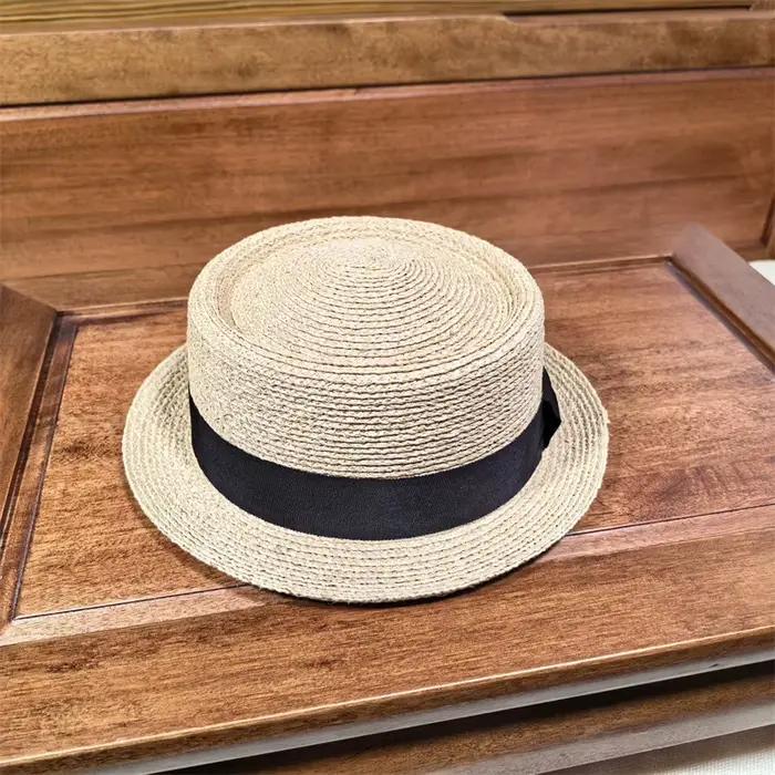 Chapeau Porkpie classique en paille pour homme et femme