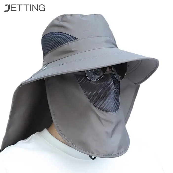 Chapeau de soleil de protection UV pour hommes, polyester respirant, visière large, chapeau de randonnée et de pêche, idéal pour printemps et été