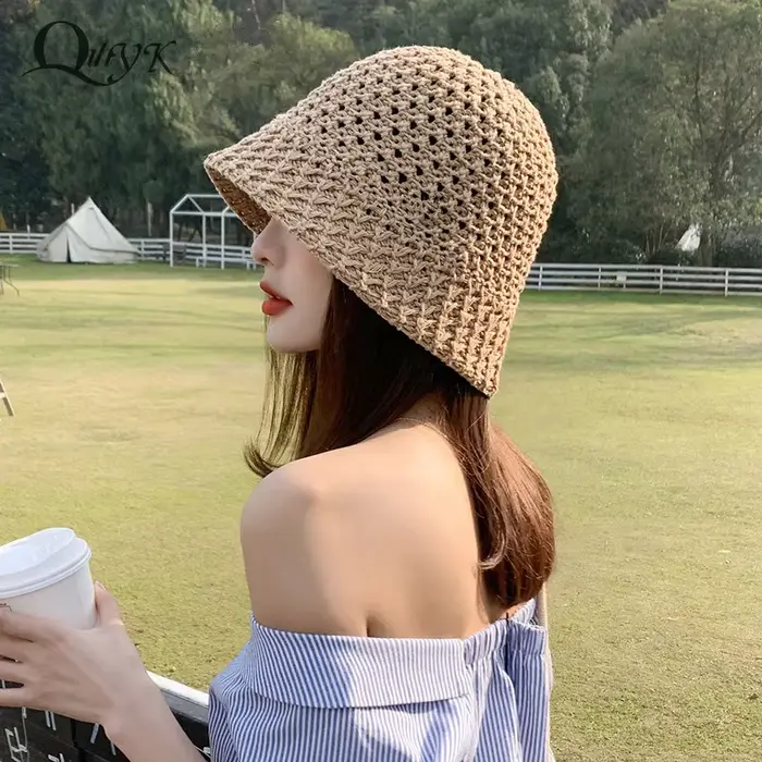 Chapeau d'été en raphia pour femmes