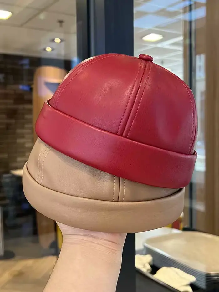 Chapeau de propriétaire en cuir vintage de printemps et d'été avec hip hop réglable