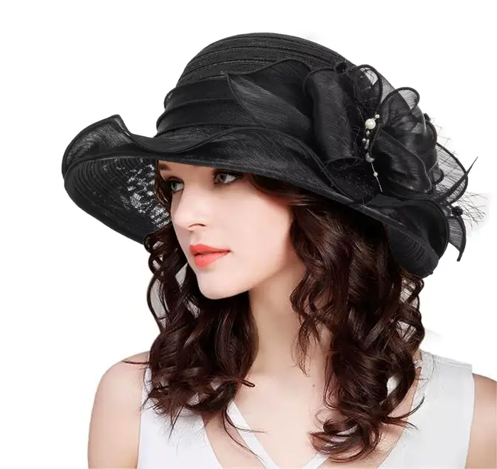 Chapeau d'église élégant pour femme à large bord, style Kentucky Derby 2026, pour mariage, thé, OGS,