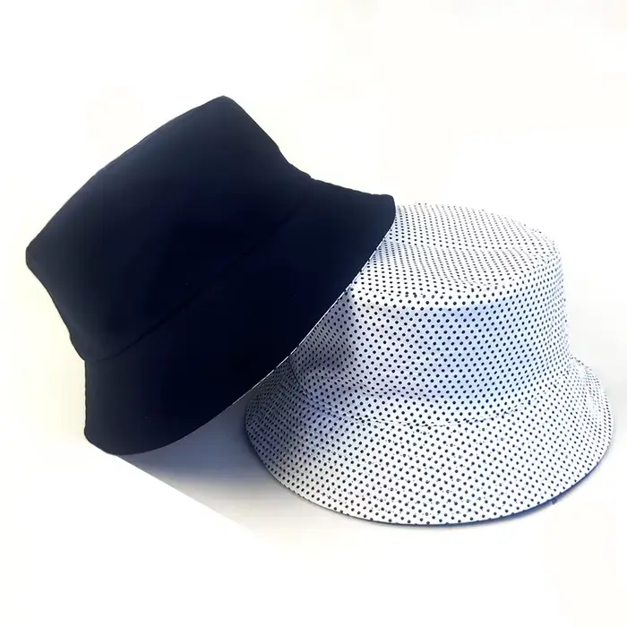 Chapeau seau noir à pois solides, vêtements à deux côtés, casquettes Bob simples unisexes Hip Hop Go