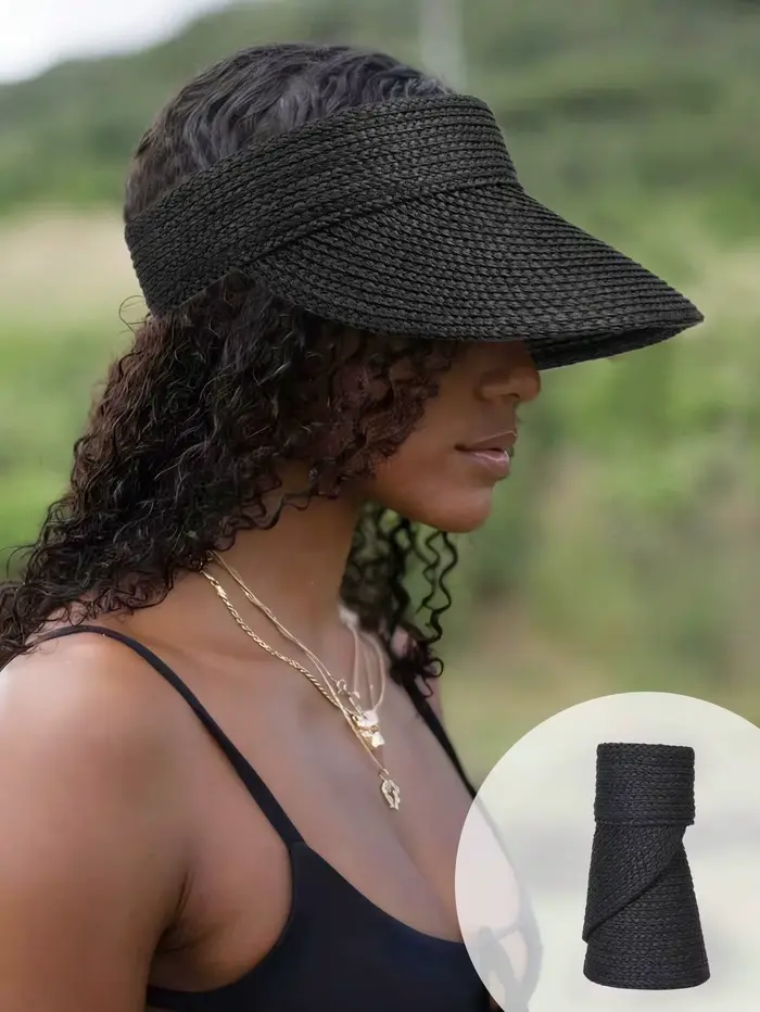 Chapeau en paille de raphia réglable