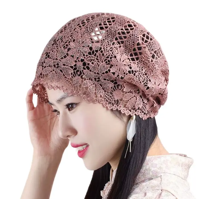 Chapeau en dentelle à fleurs pour femme, respirant, crânes évidés, mode décontractée, pare-soleil d'