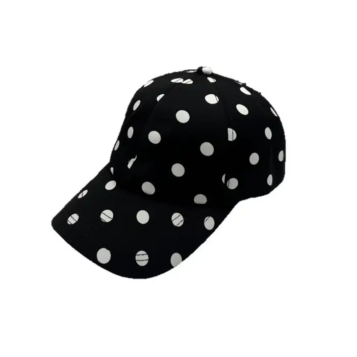 Casquette de baseball Harajuku à bord souple à pois, en polyester respirant, légère et polyvalente, 