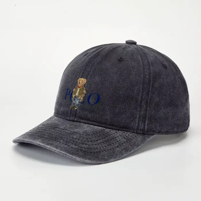 Casquette de baseball en coton lavé brodée POLO BEAR