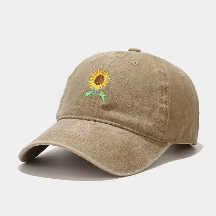Casquette de Baseball brodée de fleurs en coton 2024