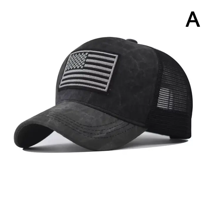 Casquette Snapback Drapeau USA Réglable en Maille Respirante, Casquette de Baseball Trucker Drapeau 