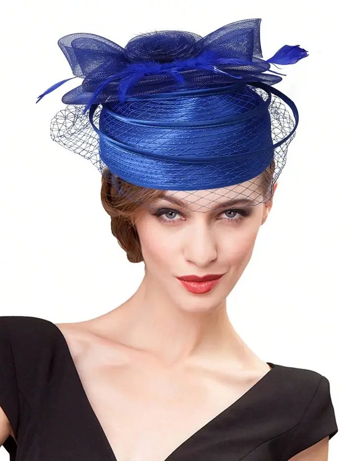 Chapeaux de Patients de Mariage pour Femme, Fascinateurs avec Voile de Plumes, Robe de Cocktail, Thé