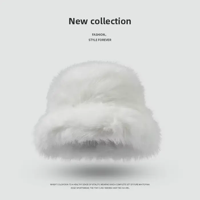 Chapeau Bob en Fausse Fourrure de Renard pour Femme - Chapeau de Pêcheur Épais et Doux pour l'Hiver,