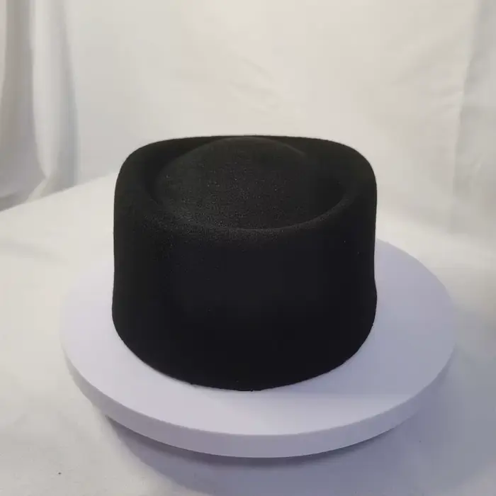 Chapeau de pilulier d'aspect Vintage pour hôtesse de l'air, chapeau haut-de-forme en laine de Style