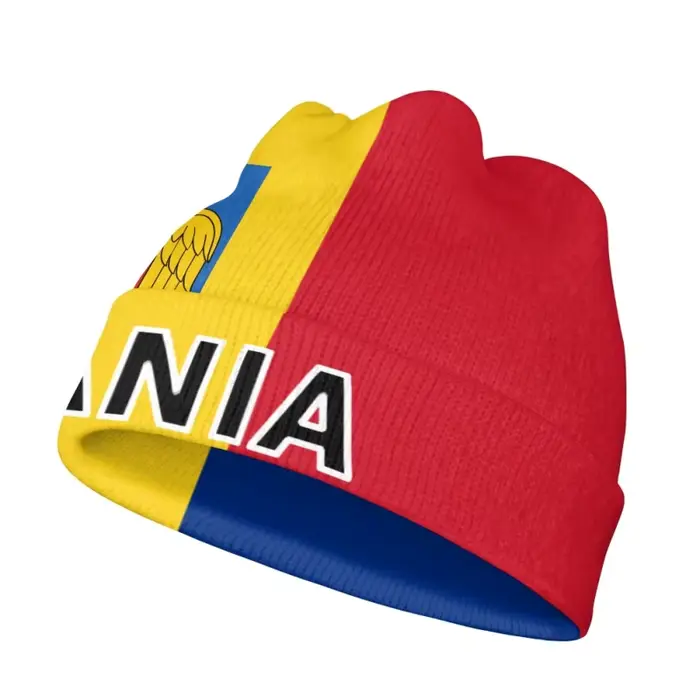 Bonnet chaud en tricot froid de la Roumanie avec nom sur mesure, bonnets Hip Hop, hiver