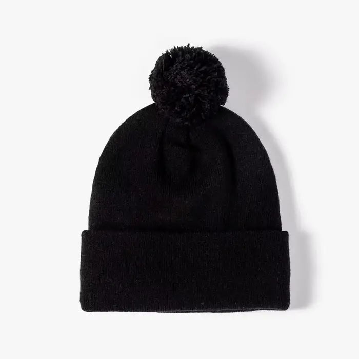 Bonnet en laine optique extérieur pour hommes et femmes, chapeau froid tout match, bonnet à pompon à
