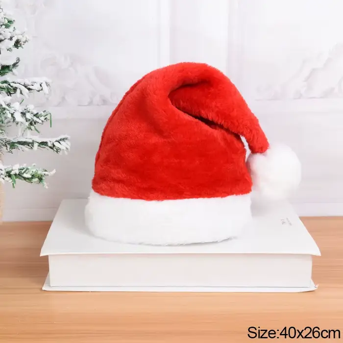 Bonnet de Noël tricoté 2026 avec pompon mignon, bonnet doux pour adulte, casquette de Père Noël, cad