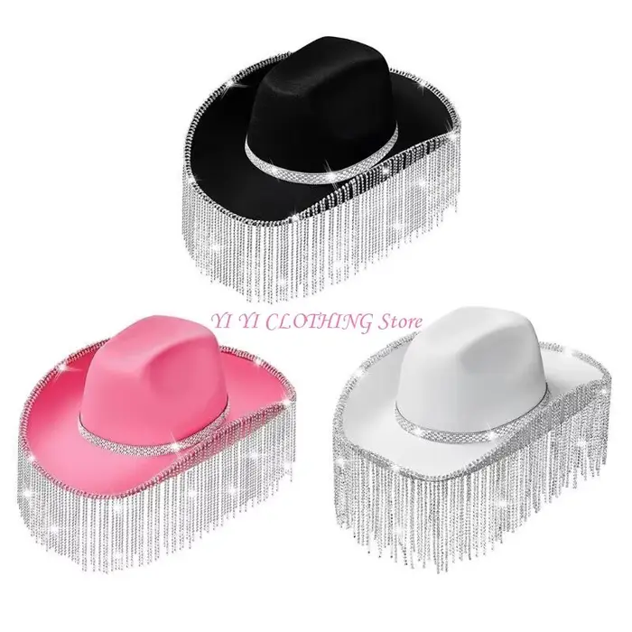 Chapeau de cow-boy en strass pour filles