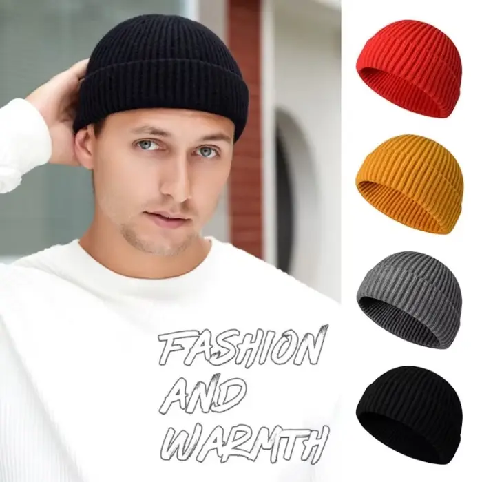 Chapeau tricoté unisexe polyester rayé mode sport chaud pour homme et femme hiver occasions décontractées
