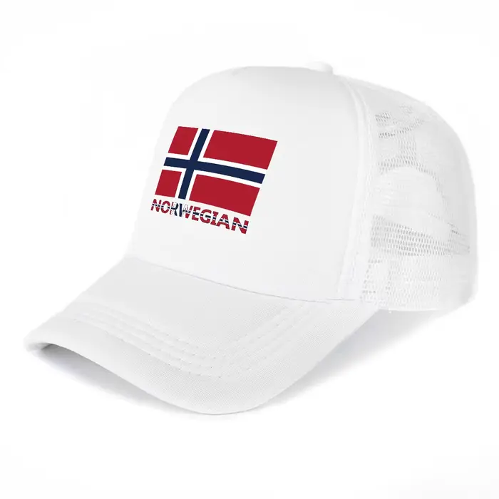 Casquette de camionneur imprimée avec le drapeau de la Norvège, casquette de baseball réglable, légè