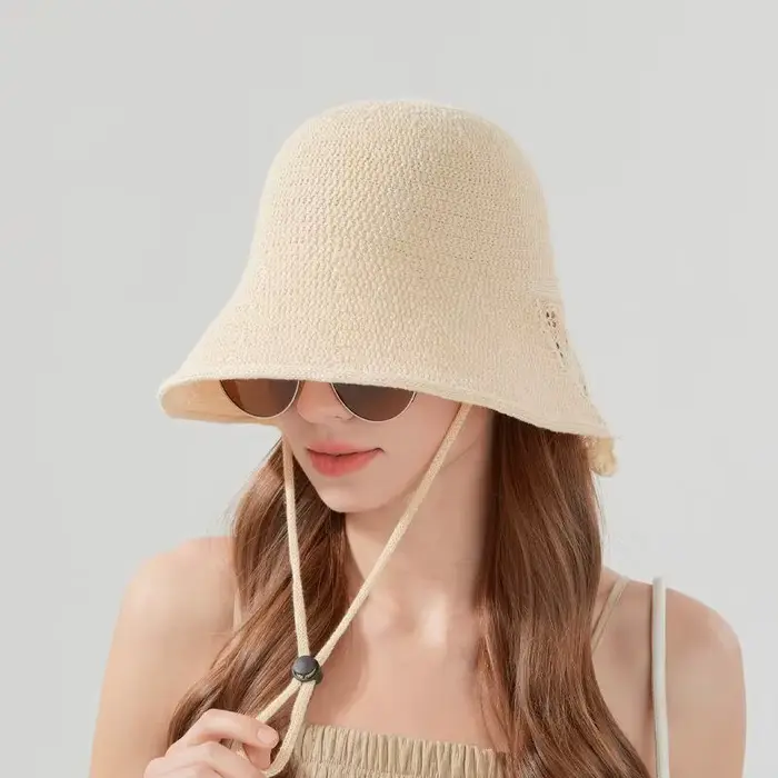 Chapeau de pêcheur ajouré tissé à la main