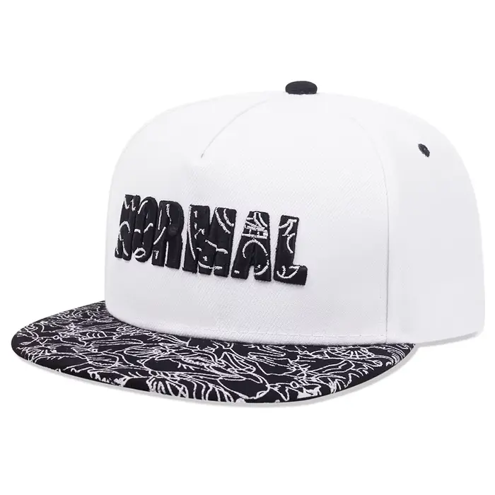 Chapeau à bord plat à motif brodé NORMAL tendance, chapeau Hip Hop pour hommes et femmes, pare-solei