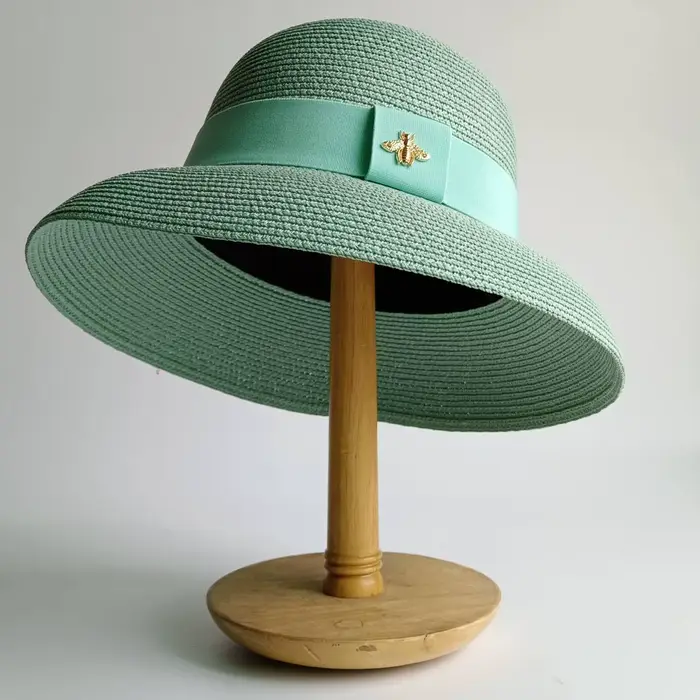 Chapeau d'été style Hepburn pour femme, pliable, avec sangle élastique, chapeau de plage, chapeau de