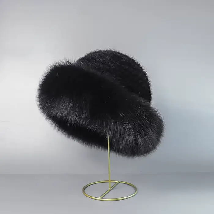 Chapeaux pour femme en vraie fourrure de vison, bonnets en fourrure de renard, bonnets tricotés en f