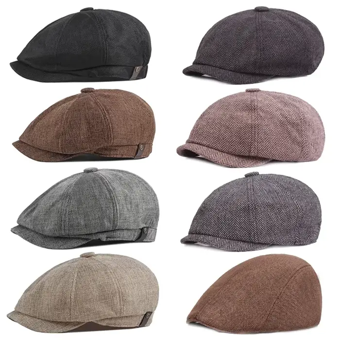 Casquettes rétro hommes chapeaux octogonaux peintre britannique