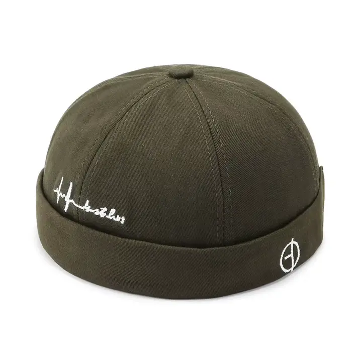 Chapeau sans bord vintage pour hommes et femmes, bonnet de rue en coton, casquette Docker réglable, 