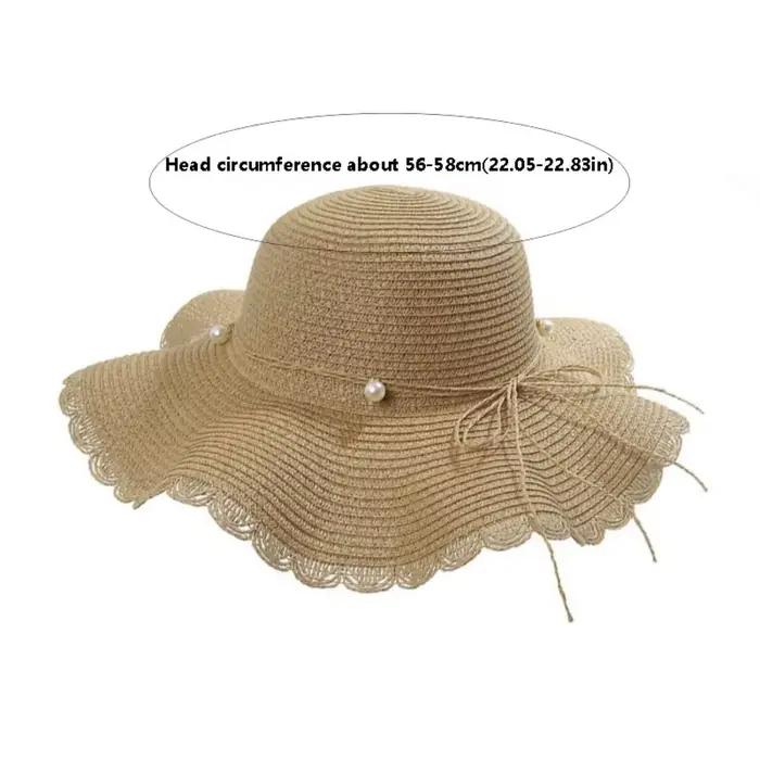 Chapeau de paille pliable tendance style français avec perles pour femmes idéal printemps été plage voyage et activités de plein air