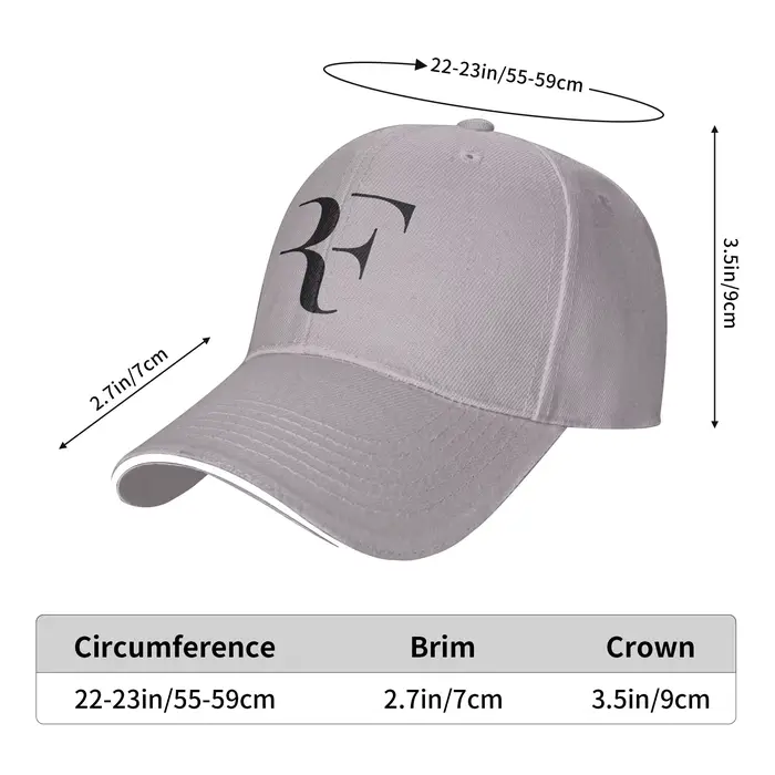 Casquette de baseball RF Roger Federer Patch Tennis pour femmes et hommes