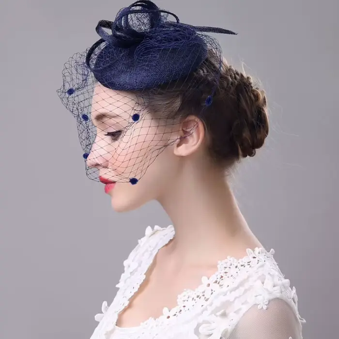 Chapeaux de fête en lin pour femmes élégants et vintage avec pince à cheveux pour mariage et cérémonies d'église occasions spéciales four seasons
