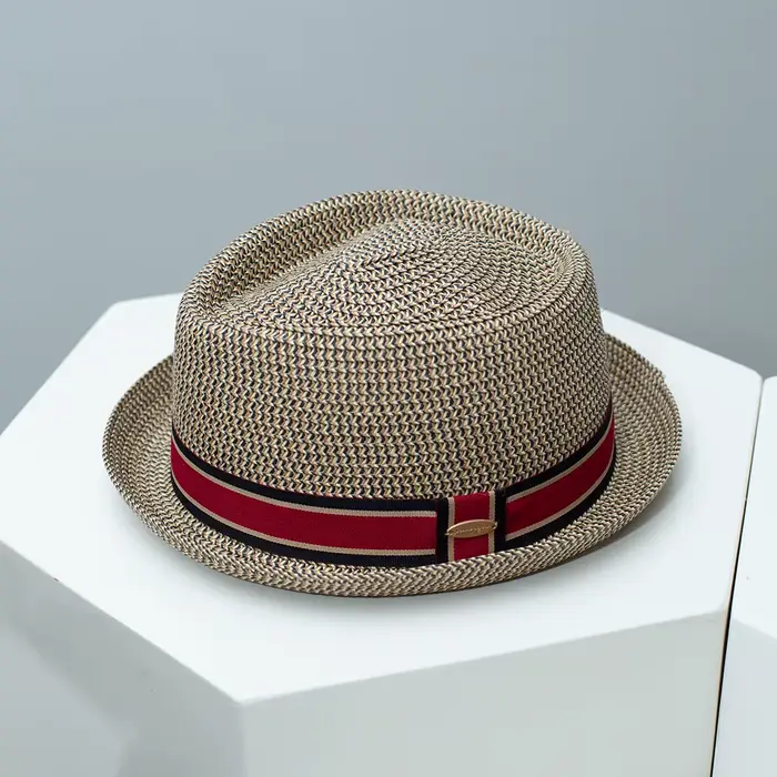 Chapeau de paille Trilby britannique vintage pour homme