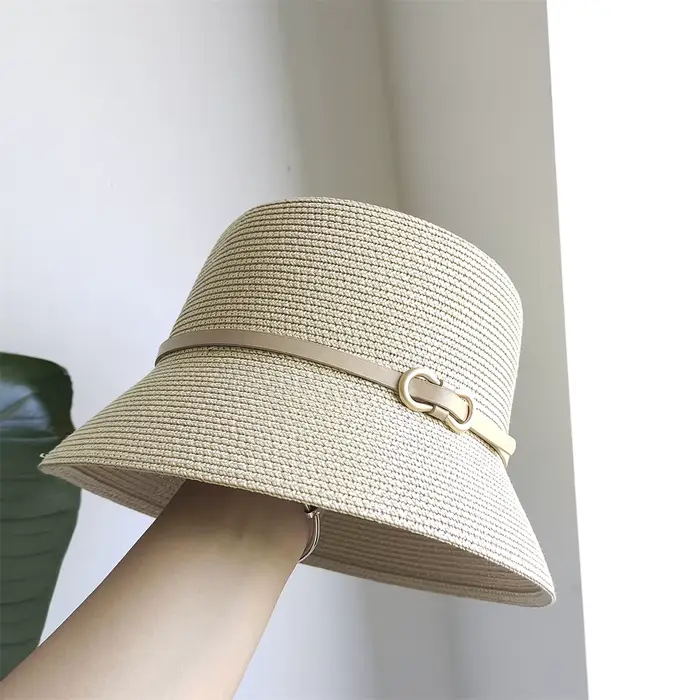 Chapeau de paille de plage résistant aux UV pour femmes et hommes, style sportif, 12 couleurs, adapté aux balades et aux vacances estivales