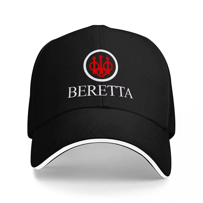 Casquette de baseball brodée logo beretta noire motif rouge blanc coupe classique activité plein air tenue décontractée occasions spéciales