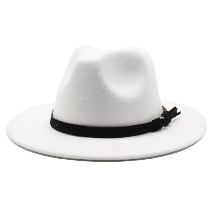 Chapeau de Jazz Vintage pour hommes et femmes, printemps automne hiver, feutre de laine douce avec b