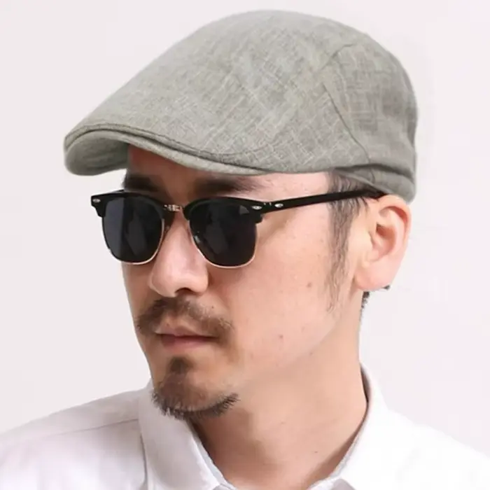 Casquettes béret en lin Vintage pour hommes et femmes