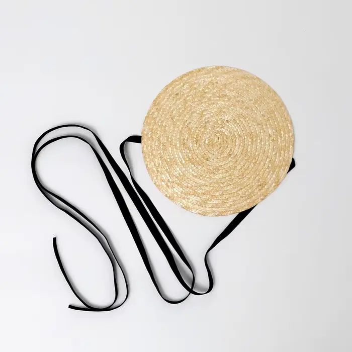 Chapeau de soleil en paille tressée personnalisé avec sangle unique pour femme, idéal pour l'été, la