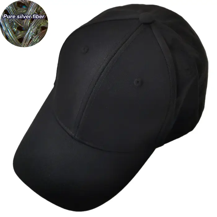 Casquette de baseball Faraday Radiation Protection, bloquant RF EMF, tissu en fibre d'argent, boucli