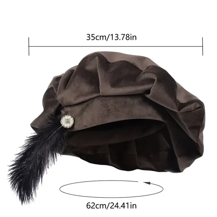 Chapeau à plumes rouge médiéval Tudor pour homme, collection Printemps/Automne 2026, casquette de cl