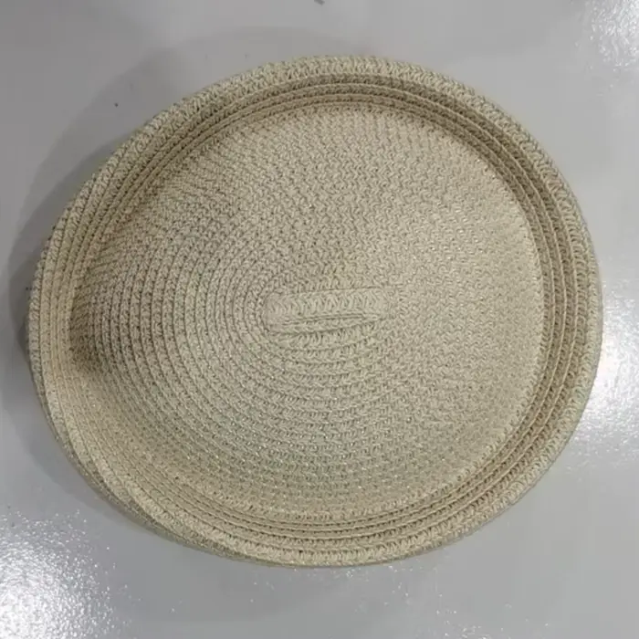 Béret uni tendance, style français décontracté, chapeau en paille tressée respirant, bonnet