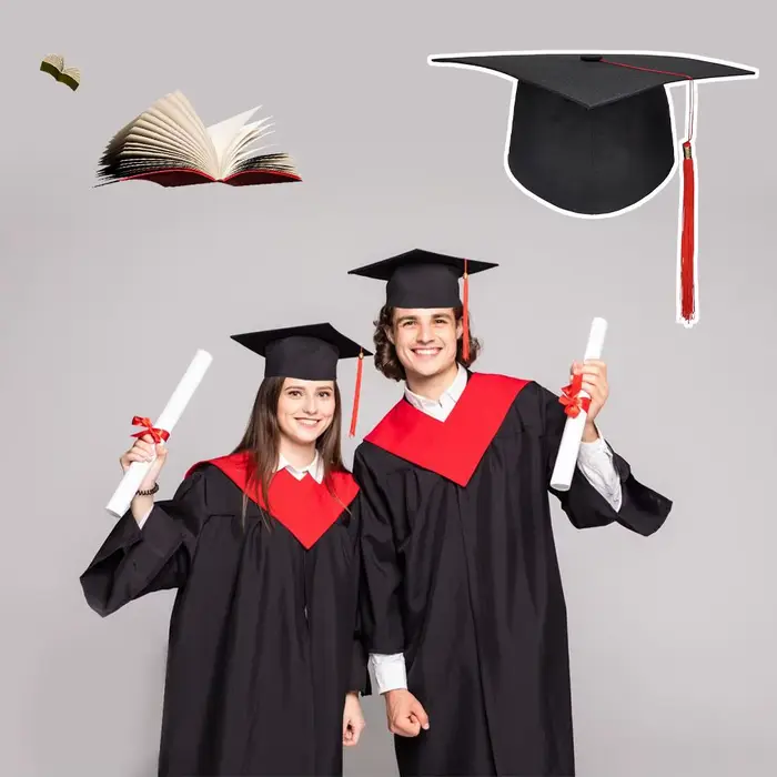 Chapeau de remise de diplôme noir pour adultes