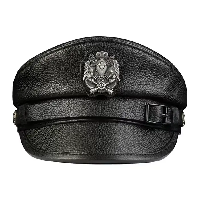Casquettes de marin de capitaine en cuir pour hommes