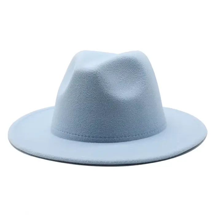 Chapeau Fedora britannique classique pour hommes et femmes, Imitation laine, chapeaux d'hiver en feu