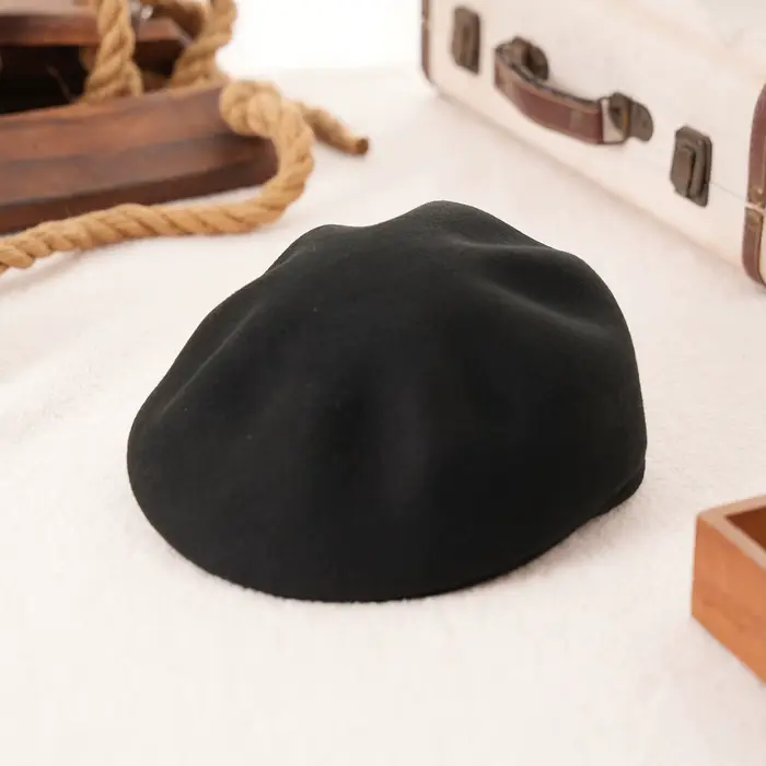 Chapeau chaud en laine véritable, bérets d'hiver pour femmes et hommes, Style artiste français rétro