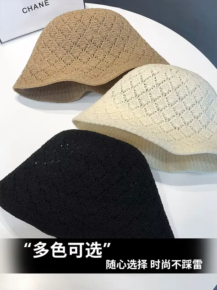 Chapeau bob en tricot creux japonais pour femmes protection solaire respirant été décontracté ocassions spéciales