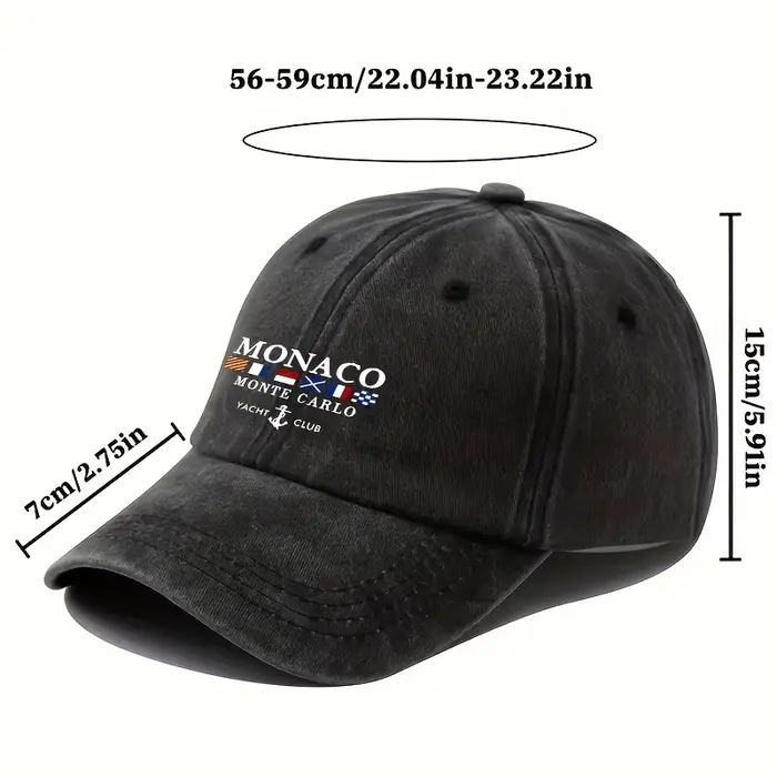 Casquette de baseball tendance à motif géométrique MONACO