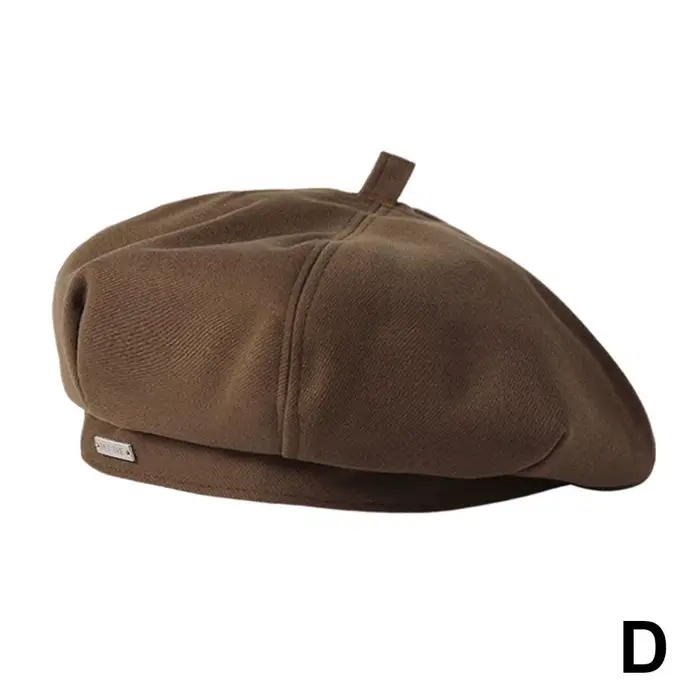 Béret Vintage en velours côtelé pour femmes, casquette d'artiste octogonale de couleur unie, coupe-v