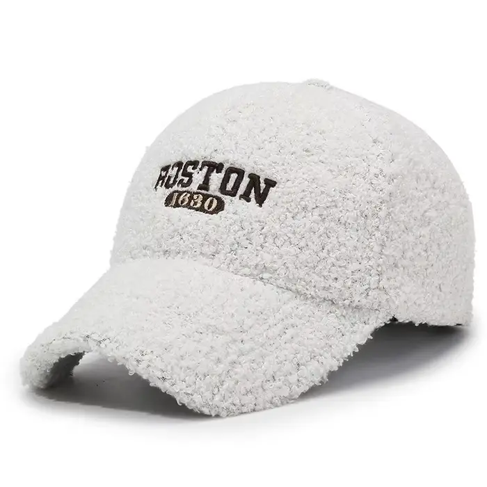 Casquette de baseball de luxe FS en laine d'agneau pour hommes et femmes, broderie lettres noir beig
