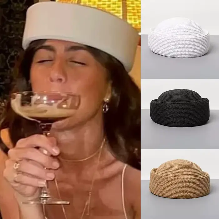 Chapeau en paille tressée fait main pour femmes et filles